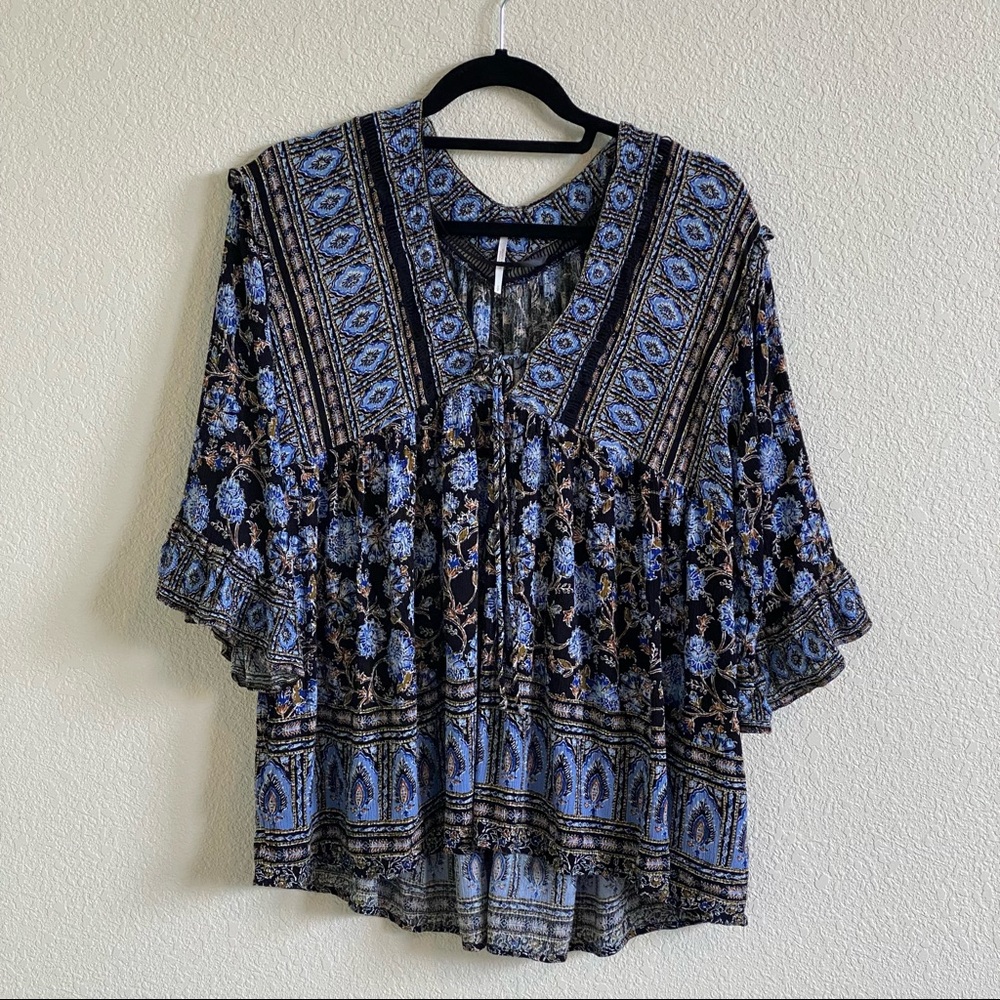 Free people Periwinkle‎ Floral Blouse